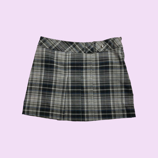 Y2K Plaid Buckle No Boundaries Mini Skirt