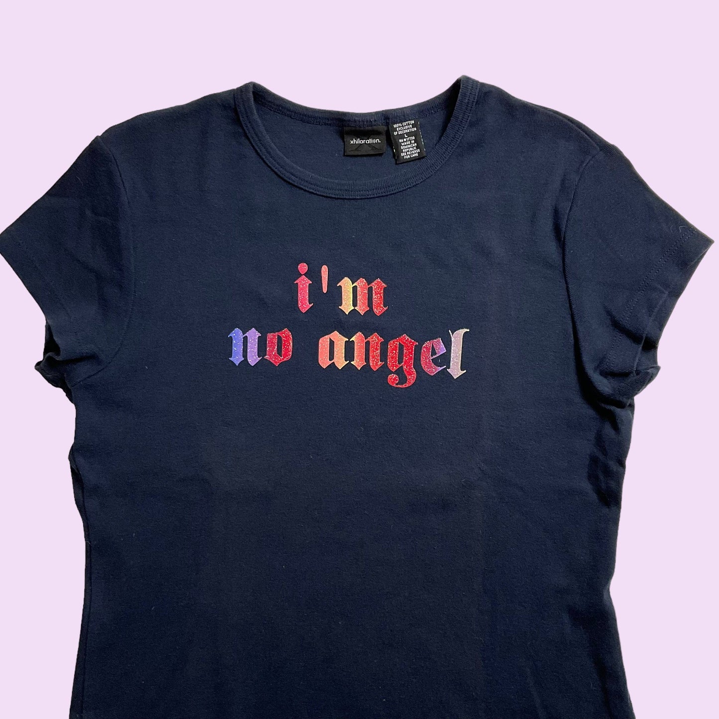 Vintage 90s Graphic “I’m No Angel” Xhilaration Baby Tee