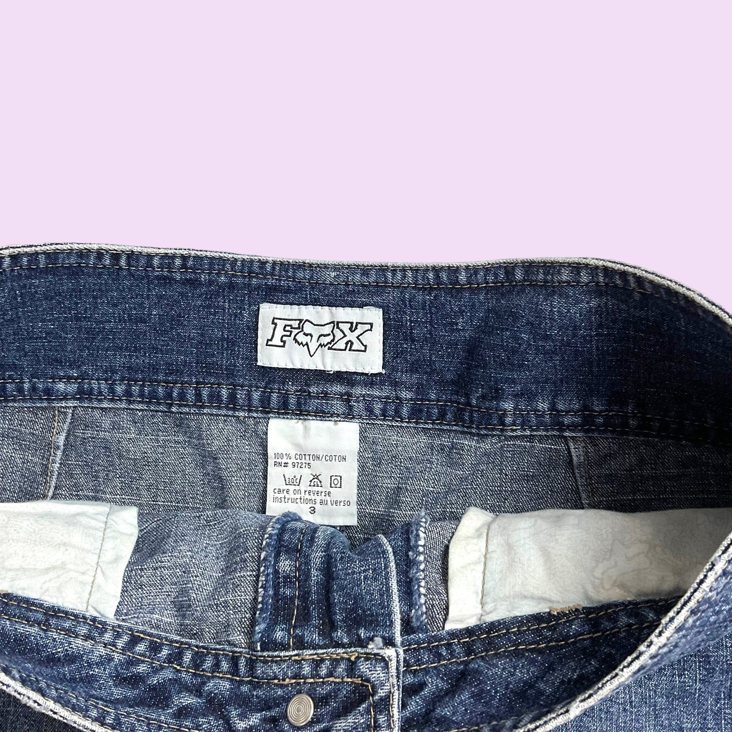 Vintage Y2K Denim Fox Mini Skirt