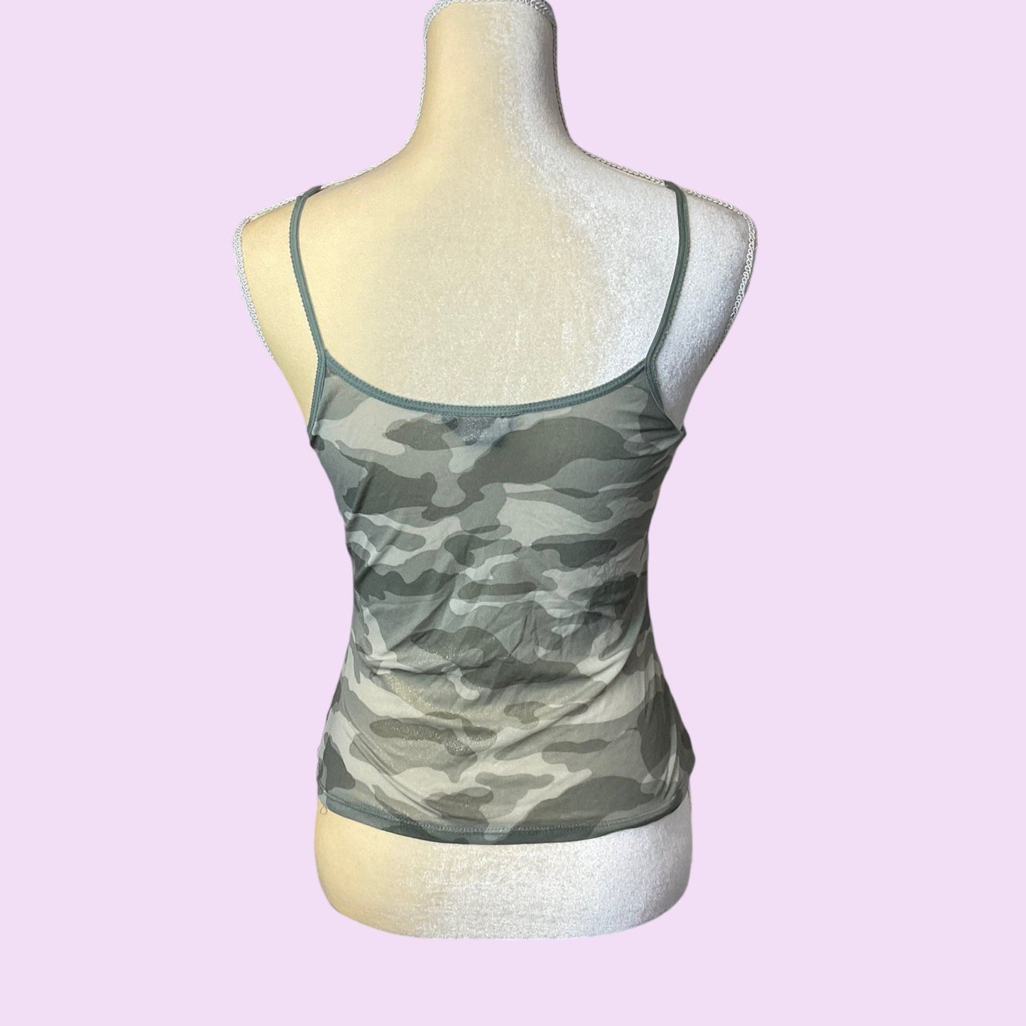 Vintage Y2K Camo Mesh Cami Top